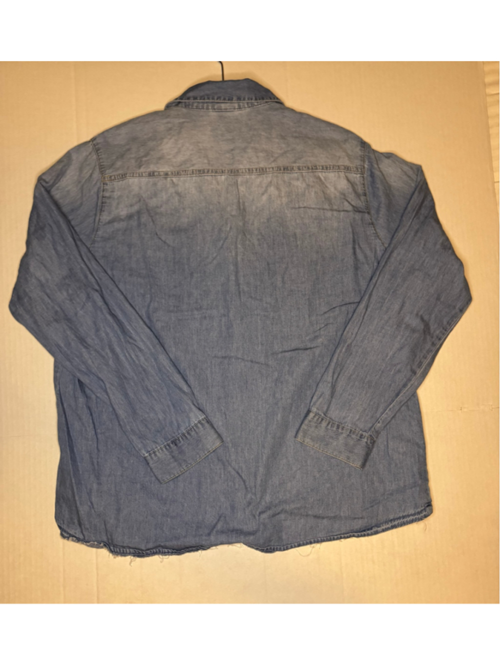 Women's Faded Glory Denim Button Down Shirt Blue Size XL